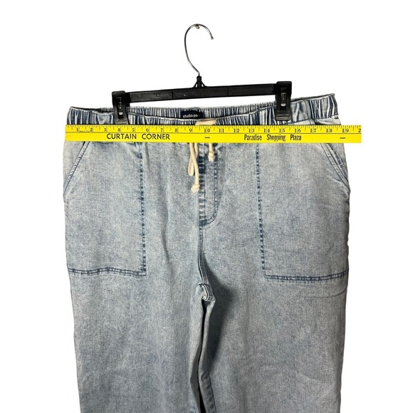 NWOT Studio Park x Amy Stran Regular Drawcord Jean- Pebble Wash, Size LP - Picture 3 of 10